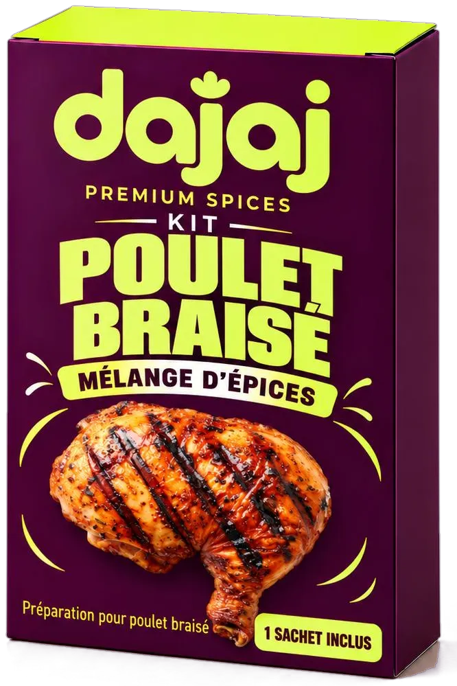 Packaging du kit DAJAJ Poulet Braisé, mélange d'épices